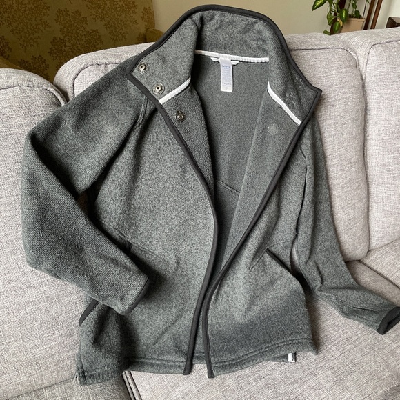 ivivva by lululemon children's asymmetrical grey sweatshirt w/ monkey paws - Picture 5 of 7